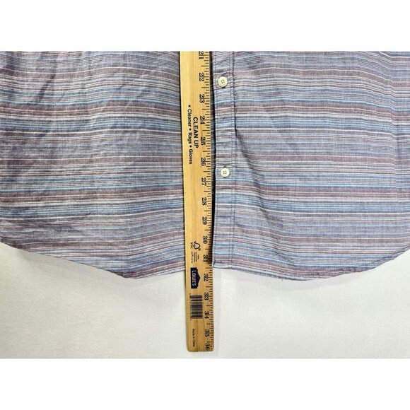 Prana Groveland Shirt Mens 2XL Clear Sky Stripe Button Organic Cotton Short Slv - Picture 5 of 7